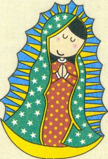 un dibujo de la virgen de guadalupe