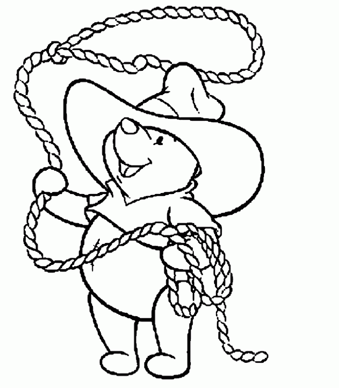 Dibujo de Winnie vaquero para colorear. Dibujos infantiles de ...