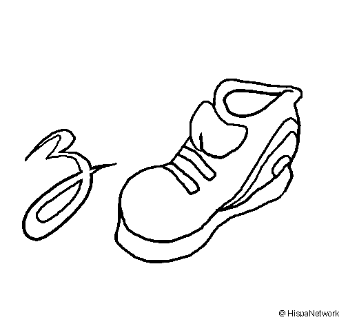 Dibujo de Zapatilla para Colorear - Dibujos.net