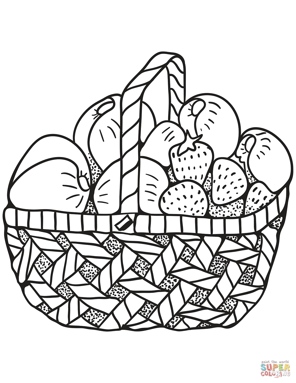 Dibujo de Zentangle de Cesta con frutas para colorear | Dibujos para  colorear imprimir gratis