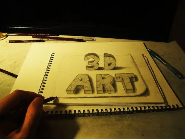 Dibujos a lapiz en 3D - Imagui