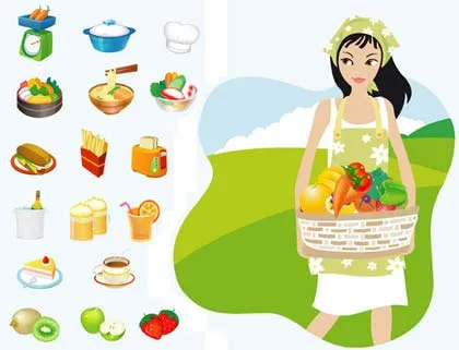 Iconos e ilustraciones vectoriales de alimentos | portafolio blog