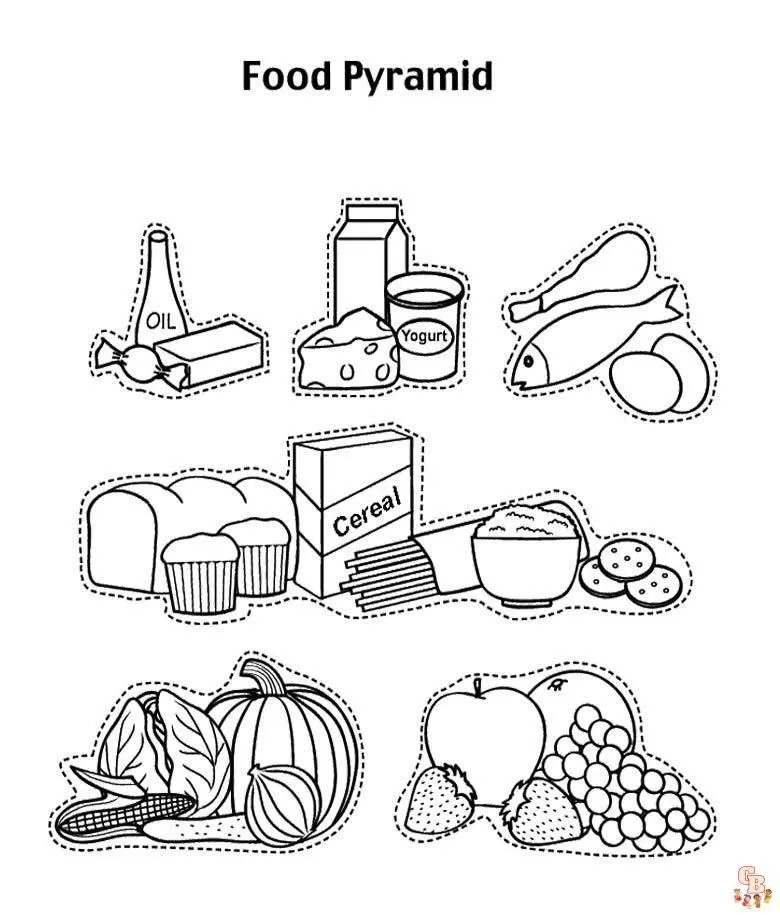 Dibujos de Alimentos Saludables para Colorear Gratis, Imprimibles y Fáciles