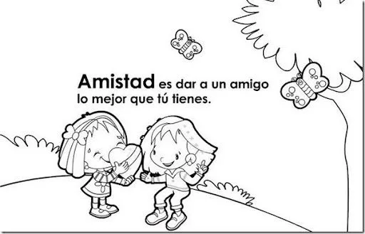 Dibujos del valor de la amistad para colorear - Imagui