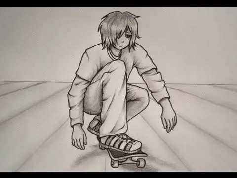 Como dibujar un skater - Imagui