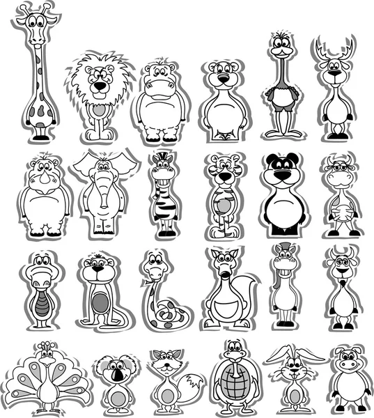 dibujos animados de animales. blanco y negro — Vector stock ...