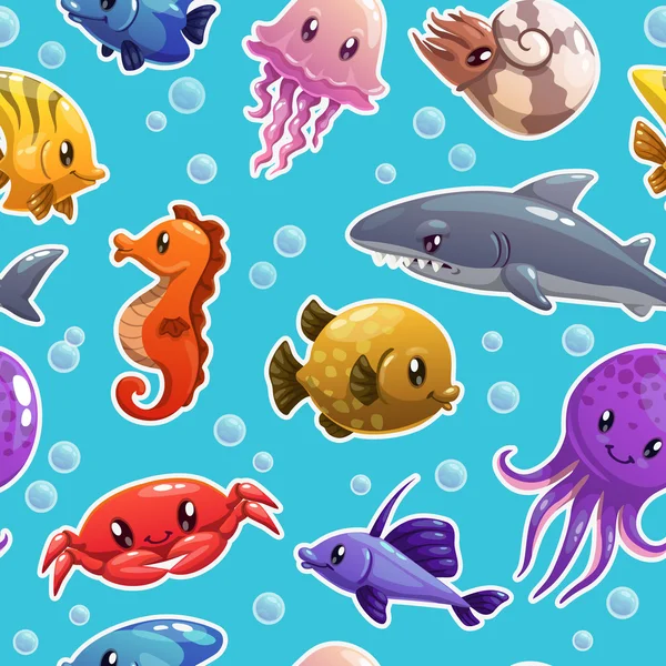 dibujos animados de animales marinos — Vector stock © lilu330 ...