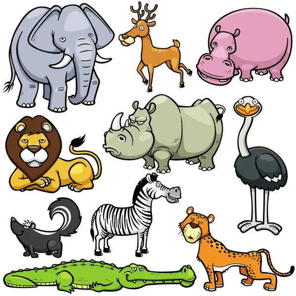 Dibujos animados de animales salvajes — Vector stock © sararoom ...