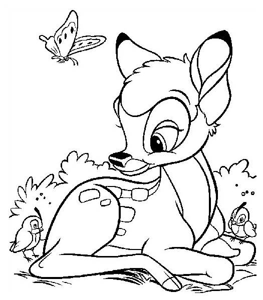 Dibujos animados para colorear: Bambi para colorear