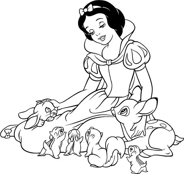 Dibujos animados para colorear: Blancanieves para colorear