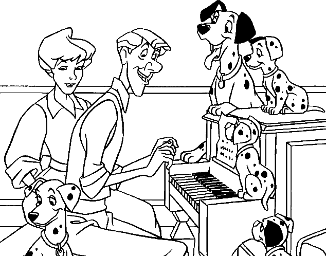 Dibujos animados para colorear: Dalmatas para colorear