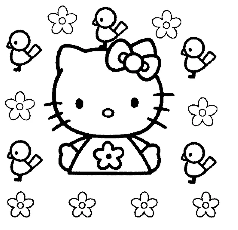 Dibujos animados para colorear: Hello Kitty para colorear