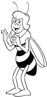 Dibujos animados para colorear: Personajes de la abeja maya para ...