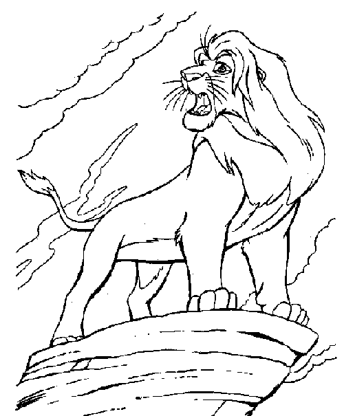 Dibujos animados para colorear: Rey León para colorear