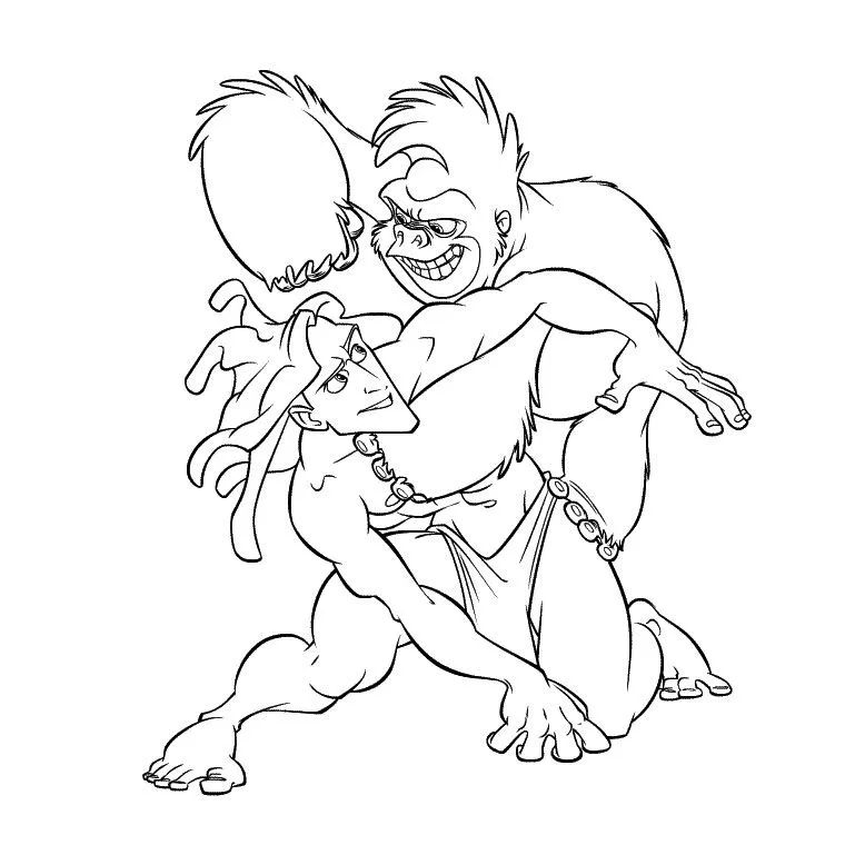 Dibujos animados para colorear: Tarzan para colorear