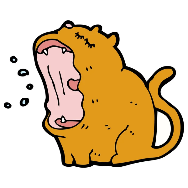 dibujos animados de gato gordo bostezo — Vector stock ...