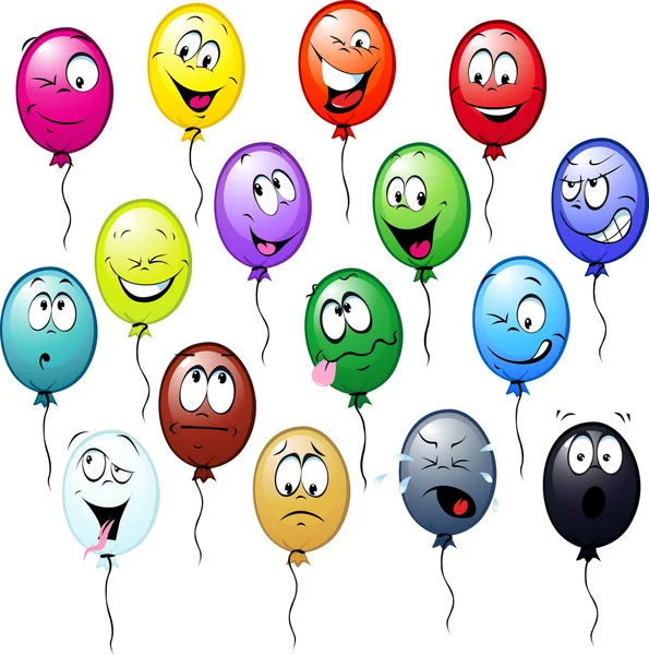 dibujos animados de globos de colores — Vector stock © hanaschwarz ...
