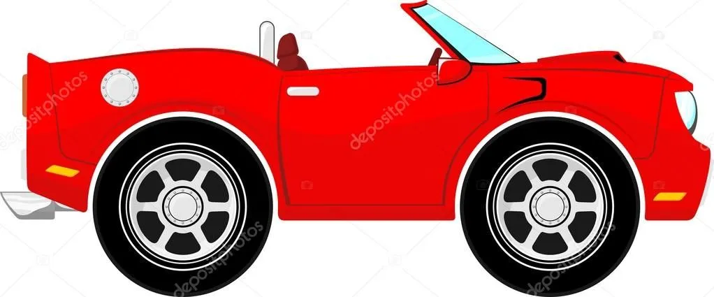dibujos animados graciosos auto convertible rojo — Vector stock ...