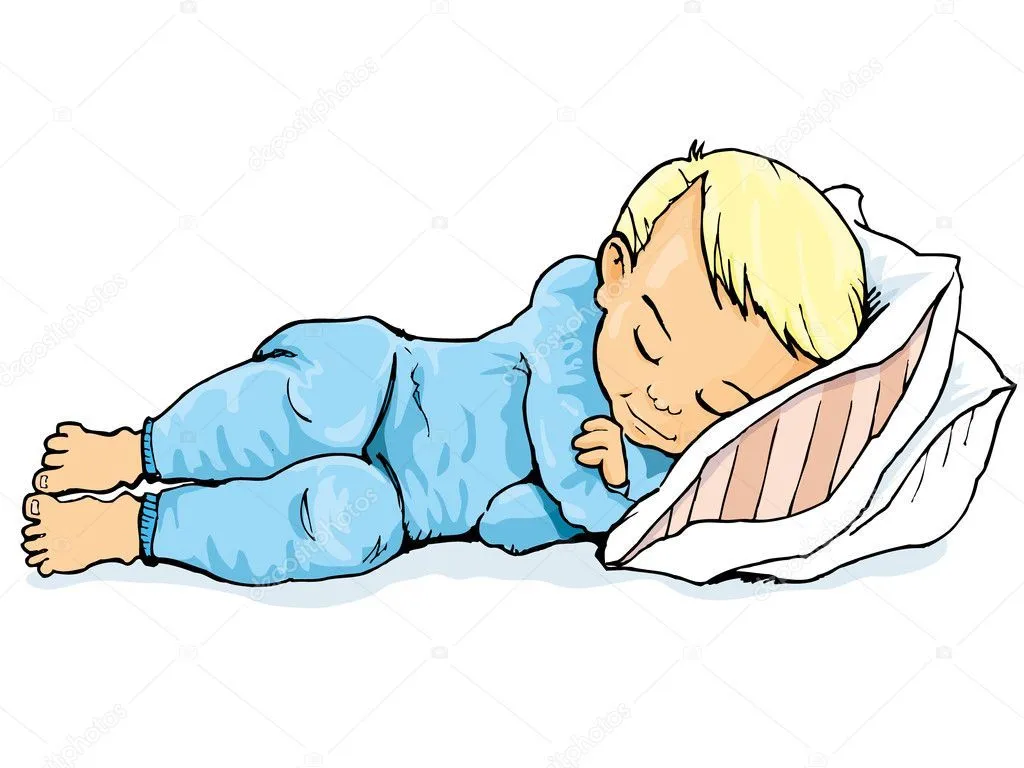 dibujos animados de niño a dormir en una almohada — Vector stock ...