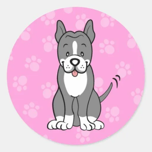 Pegatina lindo de Pitbull del perro del dibujo ani de Zazzle.