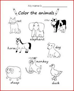 Dibujos de animales en ingles para colorear - Imagui