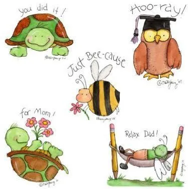 DIBUJOS DE ANIMALES PARA NIÑOS - TORTUGA, BÚHO, ABEJA Y GRILLO ...