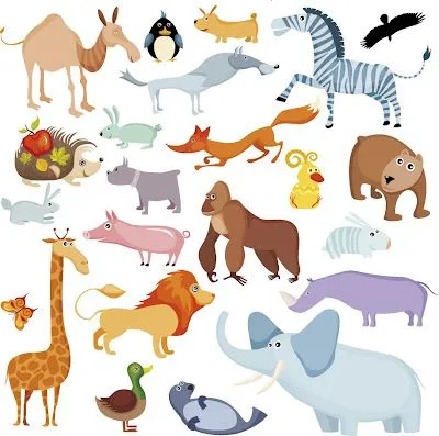 Dibujos de animales en vector (Vector Animals Cartoons) | Recursos 2D.