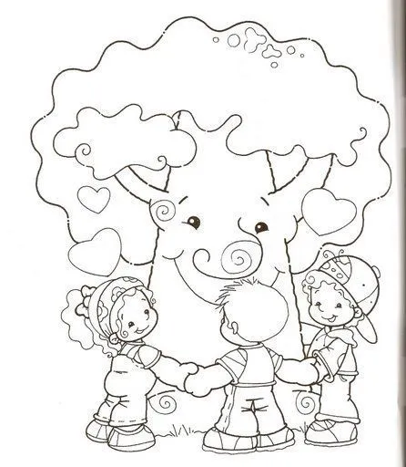 Dibujo para colorear de dia del arbol - Imagui