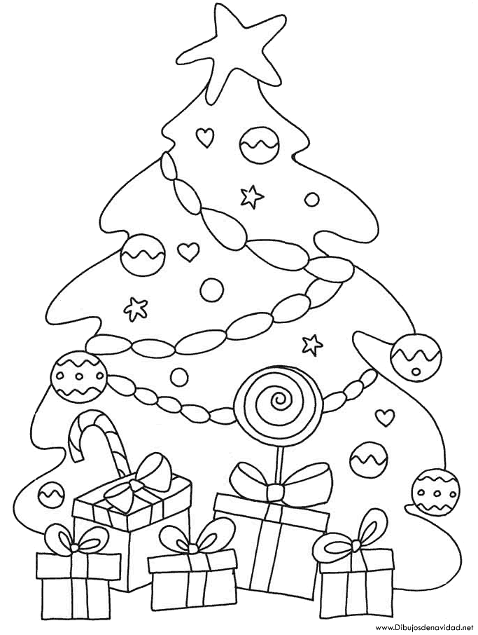 Dibujos Arbol Navidad - Dibujos Árbol Navidad gratis para colorear