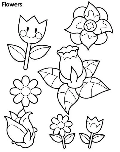 DIBUJOS DE ARBOLES Y FLORES PARA COLOREAR