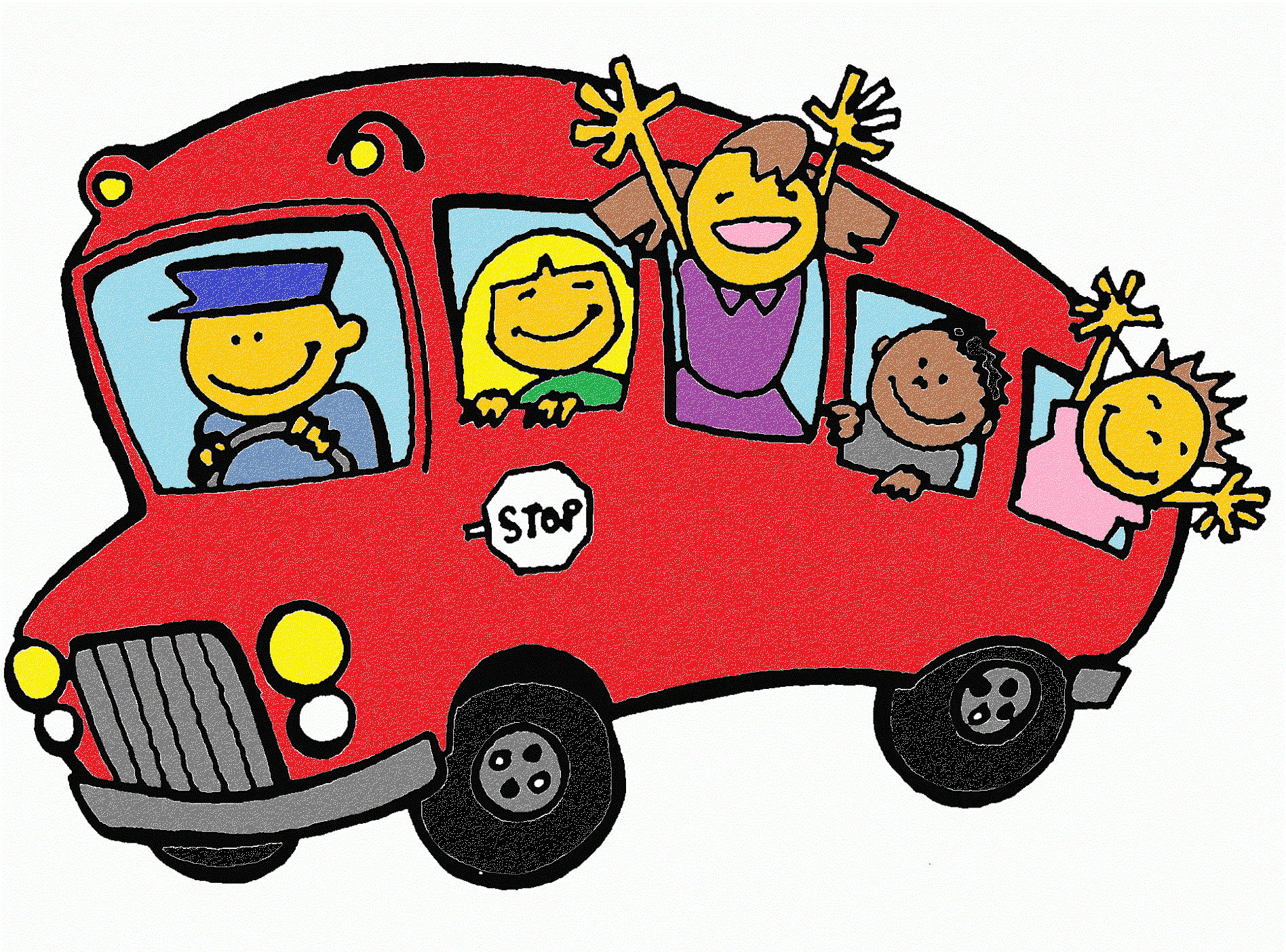 viaje en autobús Colouring Pages