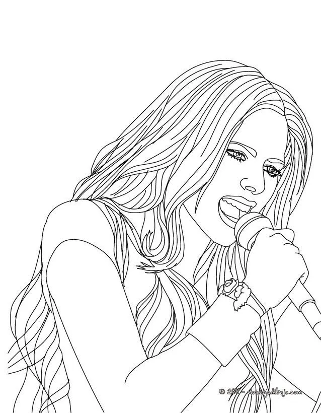Dibujos de AVRIL LAVIGNE para colorear - Avril Lavigne cantando