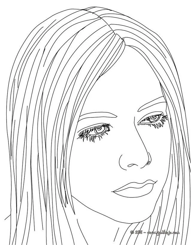 Dibujos de AVRIL LAVIGNE para colorear - Retrato de Avril Lavigne