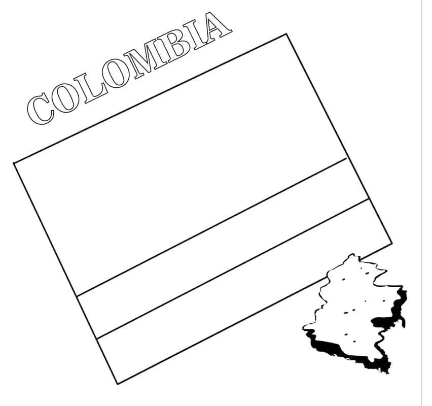 Dibujos de la bandera de Colombia para colorear, descargar e imprimir | Colorear imágenes