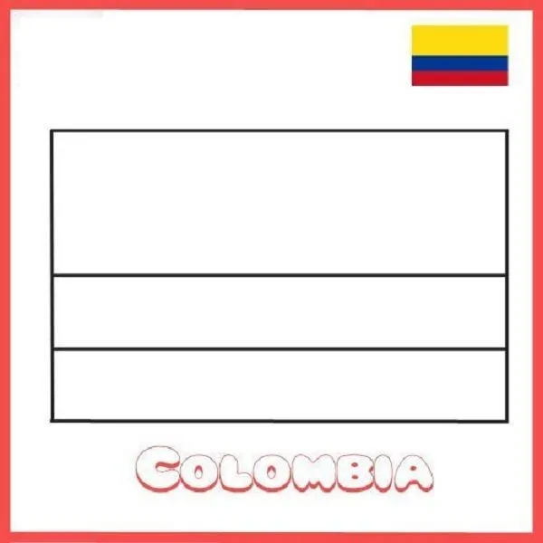 Dibujos de la bandera de Colombia para colorear, descargar e imprimir | Colorear imágenes