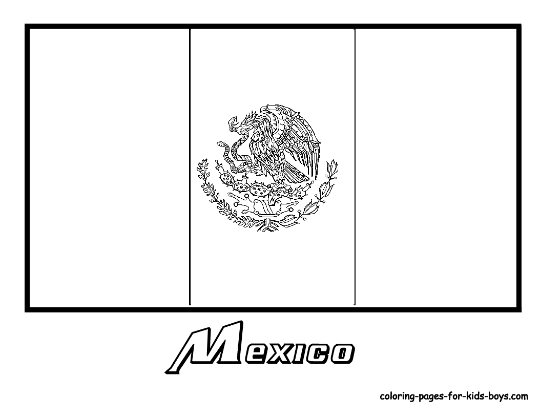 Dibujos de la Bandera de México para descargar, imprimir y pintar ...