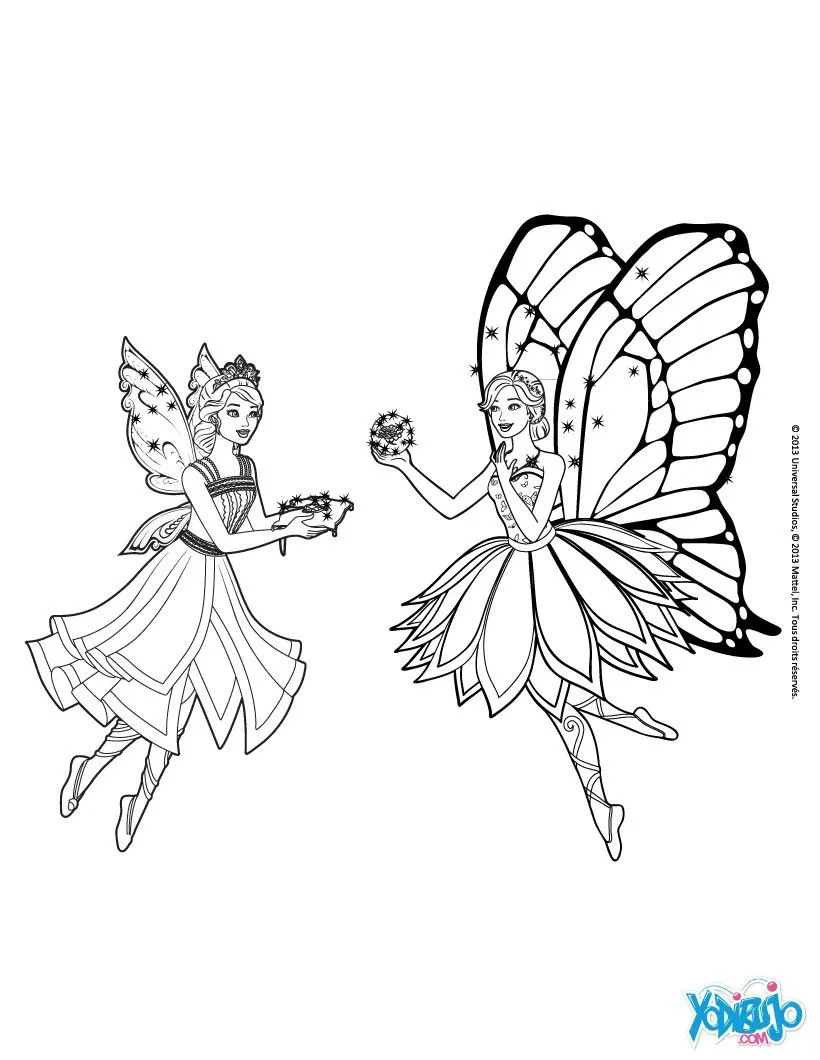 Dibujos de BARBIE Mariposa y la princesa de las Hadas, Catania y ...