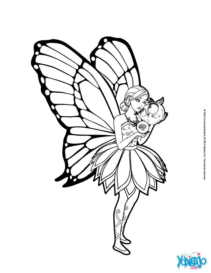 dibujo para colorear el hada barbie mariposa MEMES Pictures