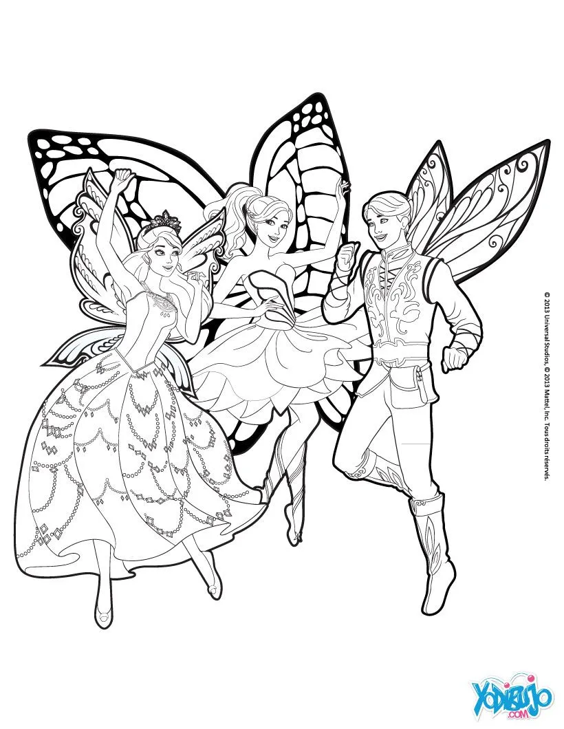 Dibujos de BARBIE Mariposa y la princesa de las Hadas, El príncipe ...