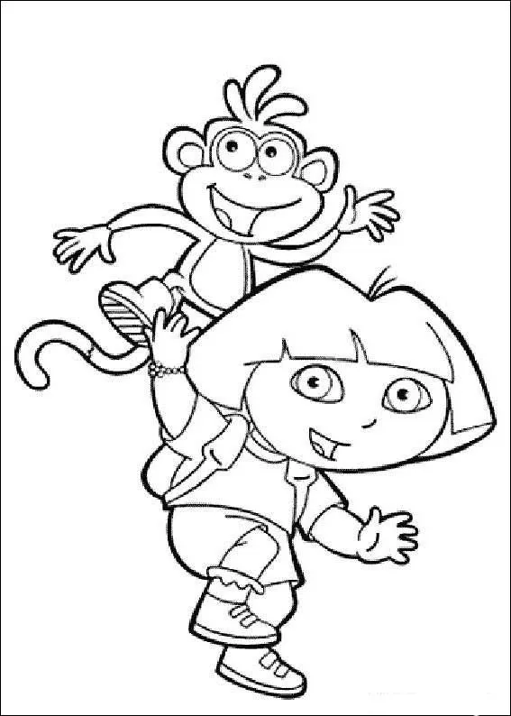 Dibujos en blanco y negro para colorear de Dora La Exploradora ...