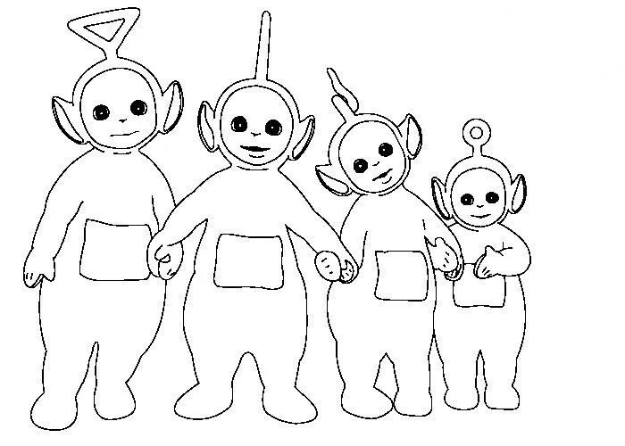 Los Teletubbies para colorear