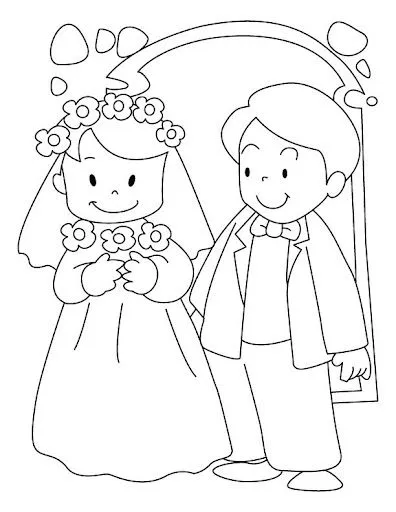 DIBUJOS DE BODA PARA PINTAR Y COLOREAR