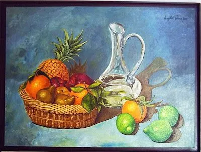 BODEGON FRUTAS Y JARRAS