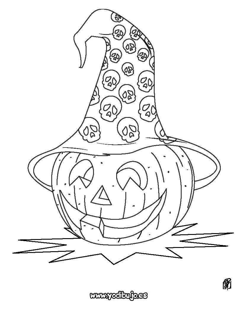 Dibujos de Calabaza para colorear, halloween: calabaza con ...