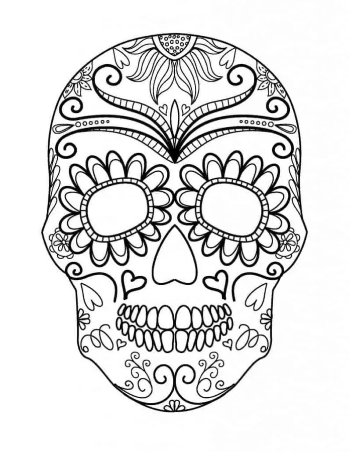 Dibujos de Calavera de Azúcar para Colorear - 100 imágenes