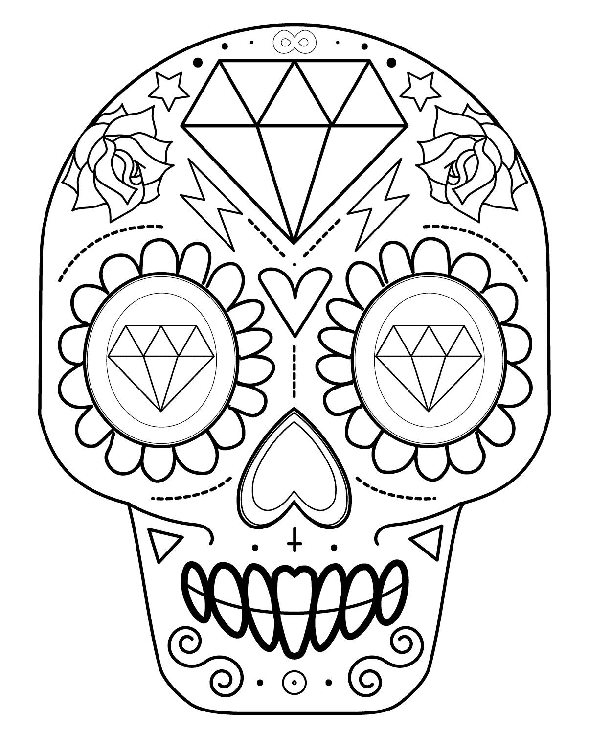 Dibujos de Calaveras para Colorear | DECALAVERAS.COM