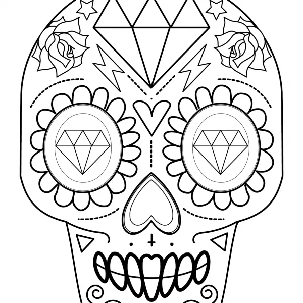 Dibujos de Calaveras para Colorear | DECALAVERAS.COM | Calaveras para  colorear, Calaveras mexicanas para colorear, Mandalas de calaveras