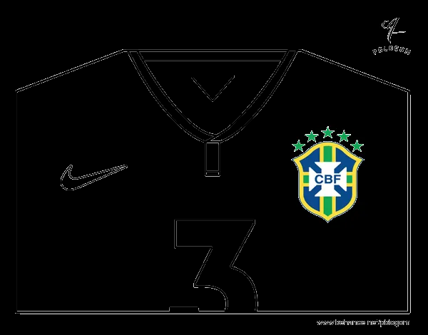 Dibujo de Camiseta del mundial de fútbol 2014 de Brasil para Colorear