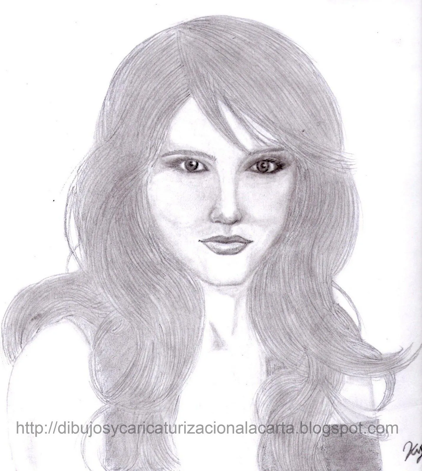 dibujos y caricaturizacion a la carta: Dulce Maria dibujo lapiz