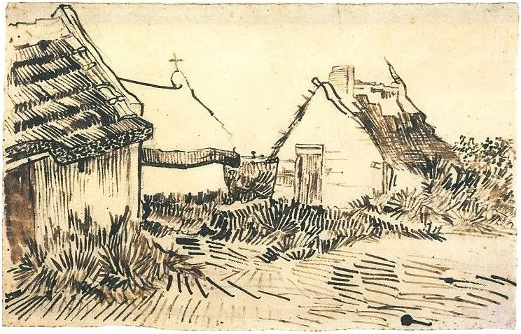 Tres casas de campo en Saintes-Maries de Vincent van Gogh | 1613 ...